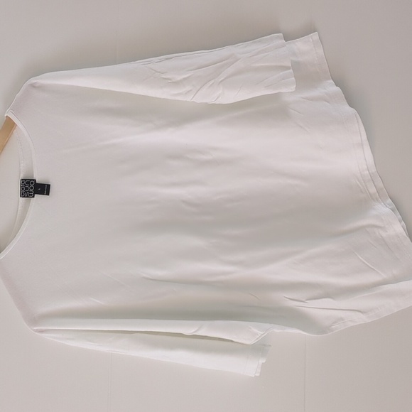 Ciara Sun Woo White asymmetrical stylish chic slub tee - Picture 1 of 7
